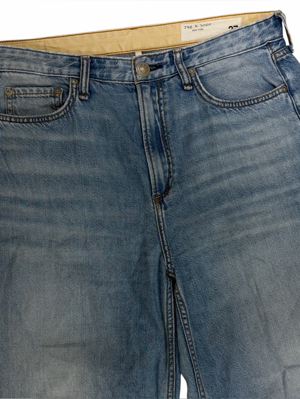 Rag & Bone Featherweight Denim Logan Wide Leg Mid Rise Jean Audrey Womens 27
